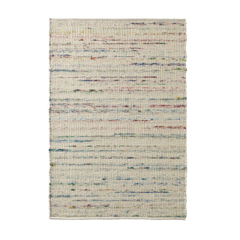 Wollteppich Natur | Reine Schur-Wolle Handweb Teppich im Skandinavischen Design | Multi